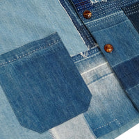 designer custom patchwork denim shirt