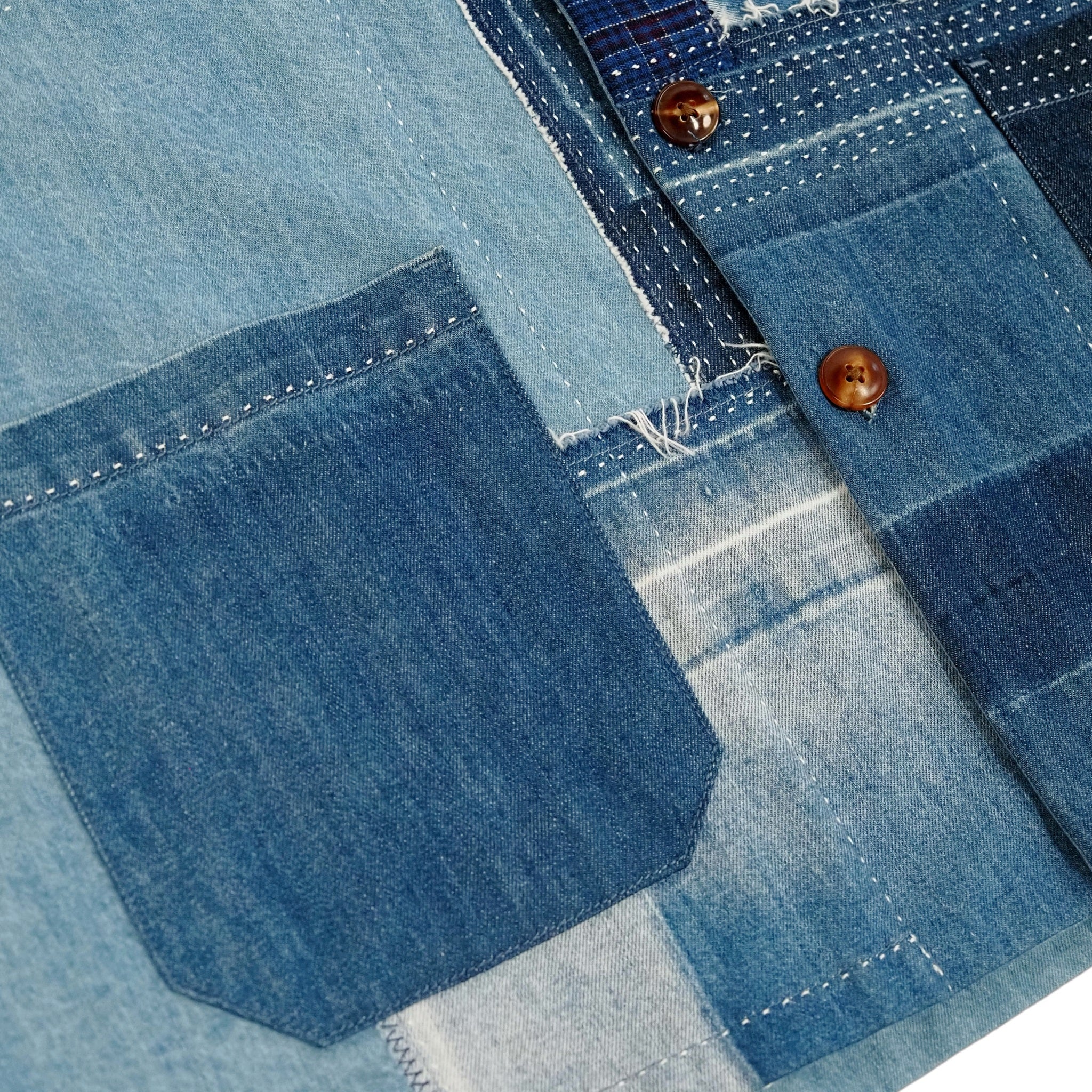 designer custom patchwork denim shirt