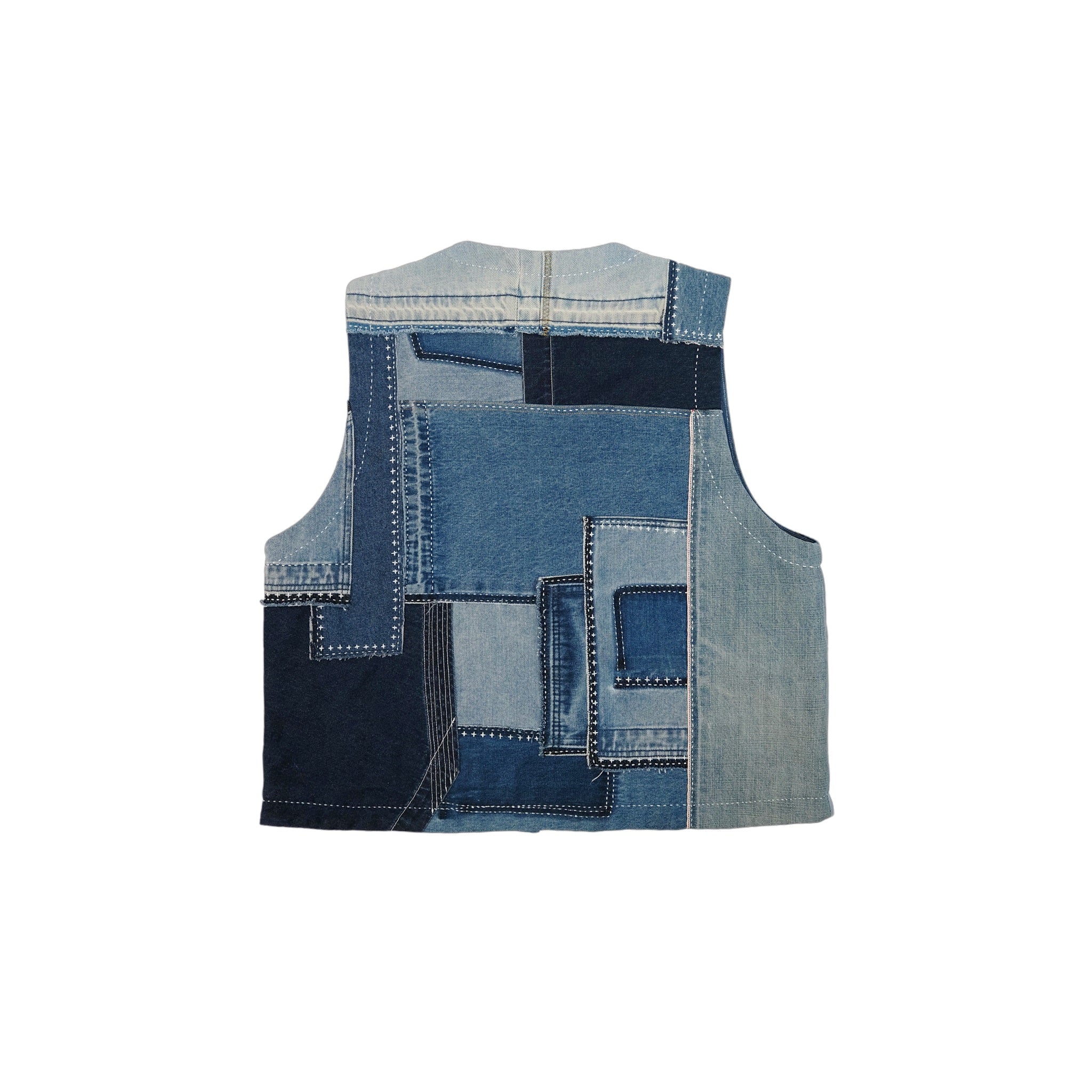Handcrafted Denim Montage Vest