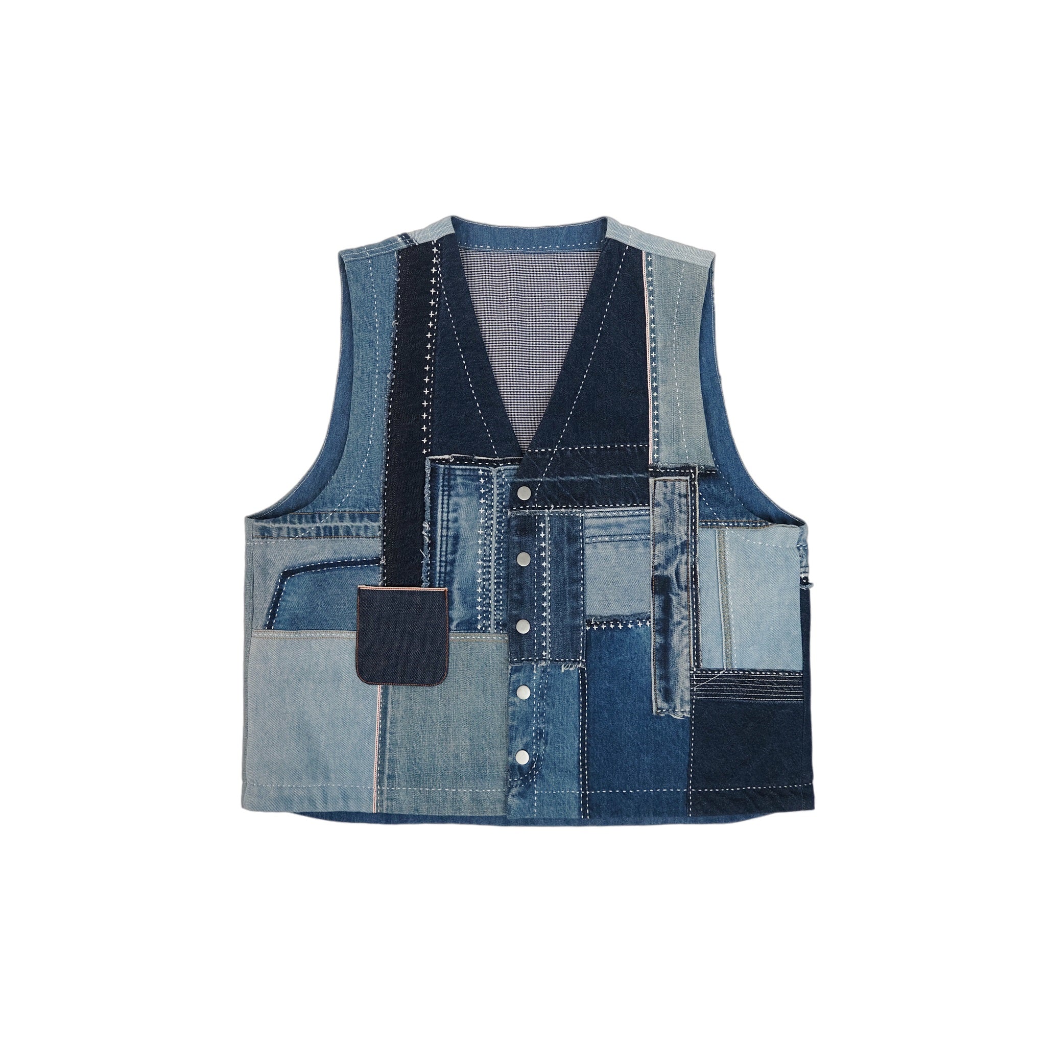 Handcrafted Denim Montage Vest
