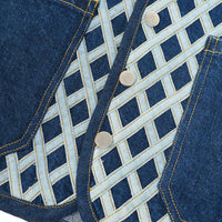 denim lattice vest