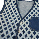 denim lattice vest