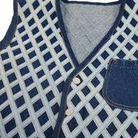 denim lattice vest