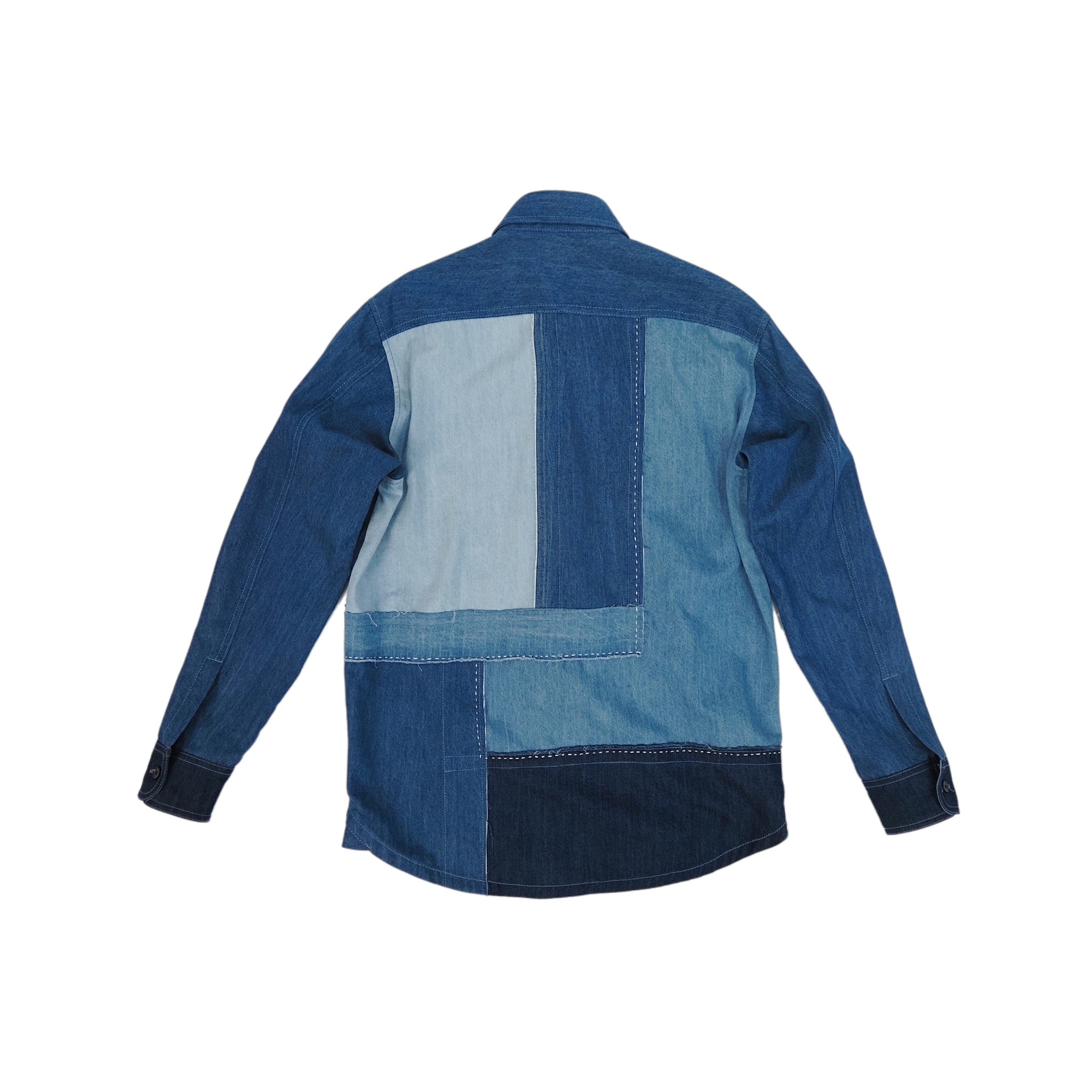 Oriental Knot Patchwork Denim Shirt