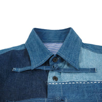 Oriental Knot Patchwork Denim Shirt