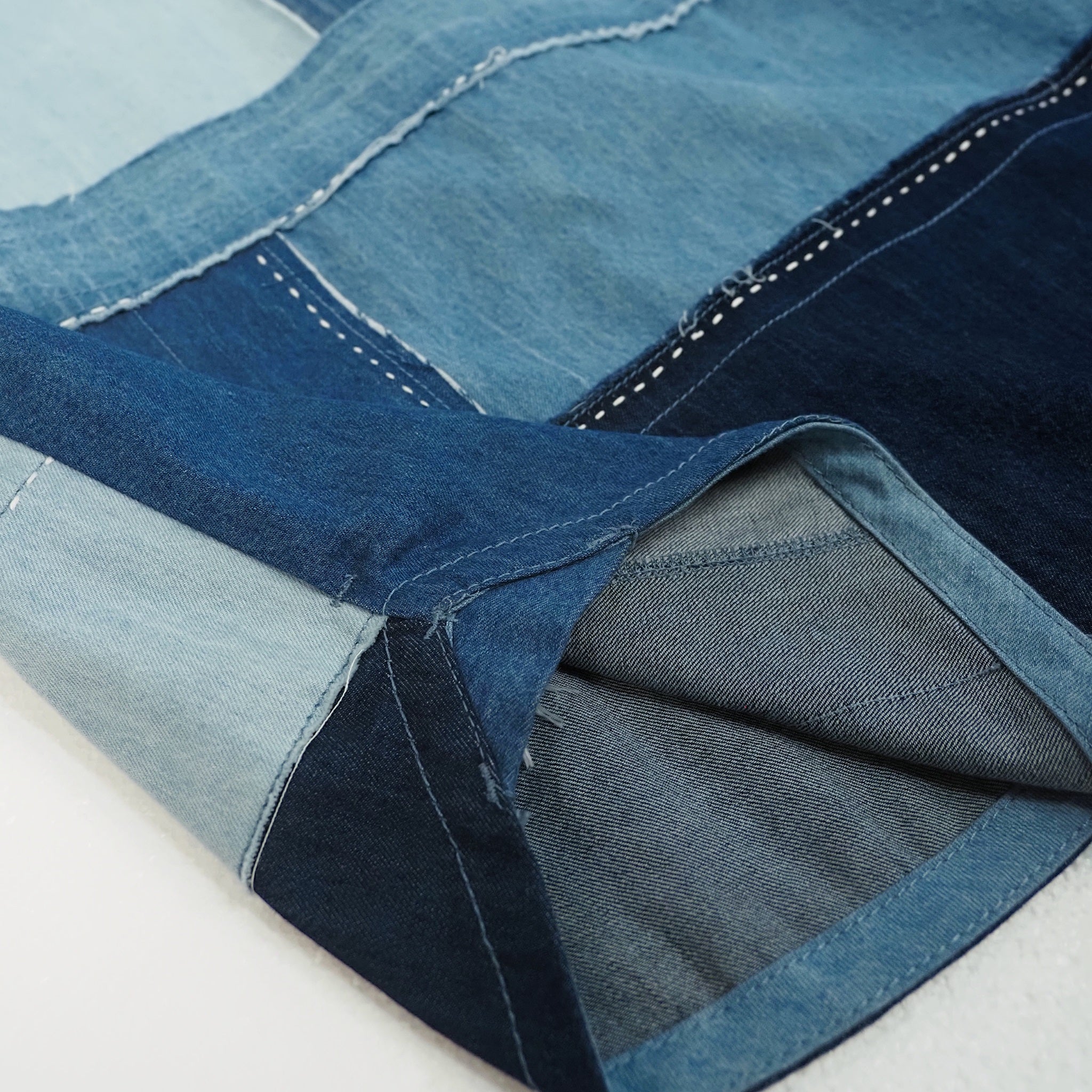 Oriental Knot Patchwork Denim Shirt