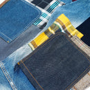 Retro Mixed Fabric Denim Jeans