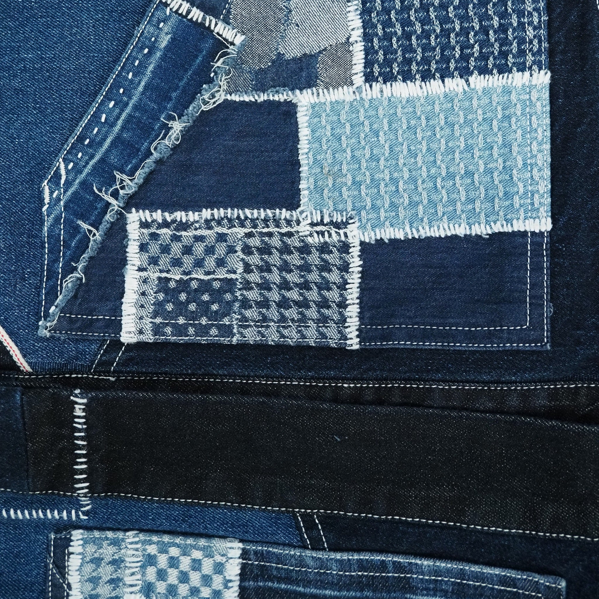 Sashiko Geometric Patchwork Kimono Jacket