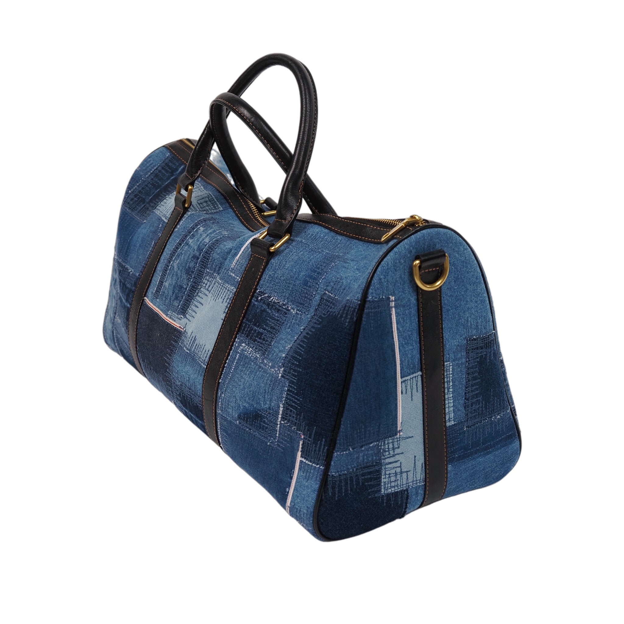 Indigo Mosaic Duffle | Designer Patchwork Denim Travel Bag