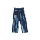Vertical Patchwork Denim Jeans