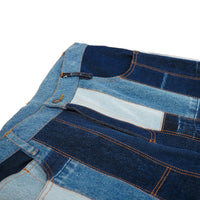Vertical Patchwork Denim Jeans