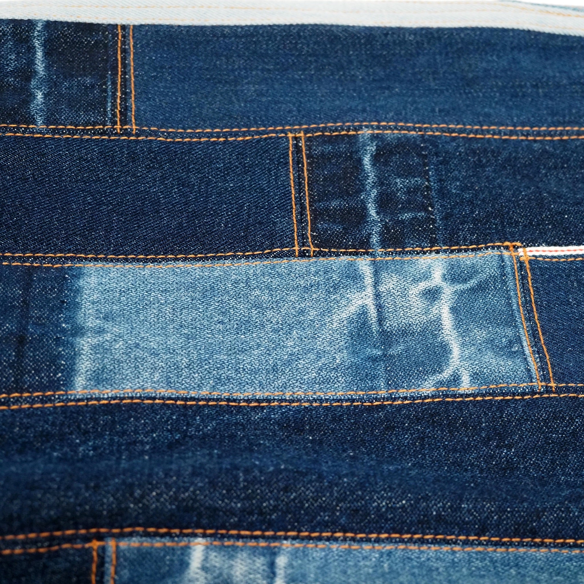 Vertical Patchwork Denim Jeans