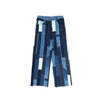 Vertical Patchwork Denim Jeans