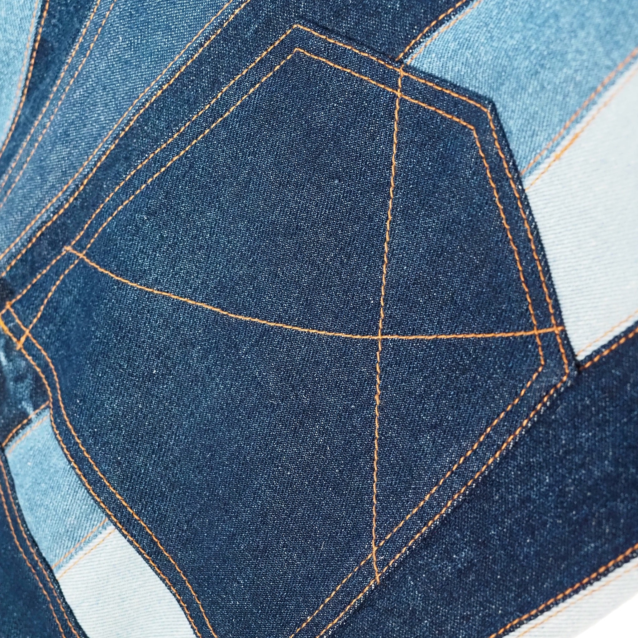 Vertical Patchwork Denim Jeans