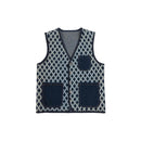 denim lattice vest